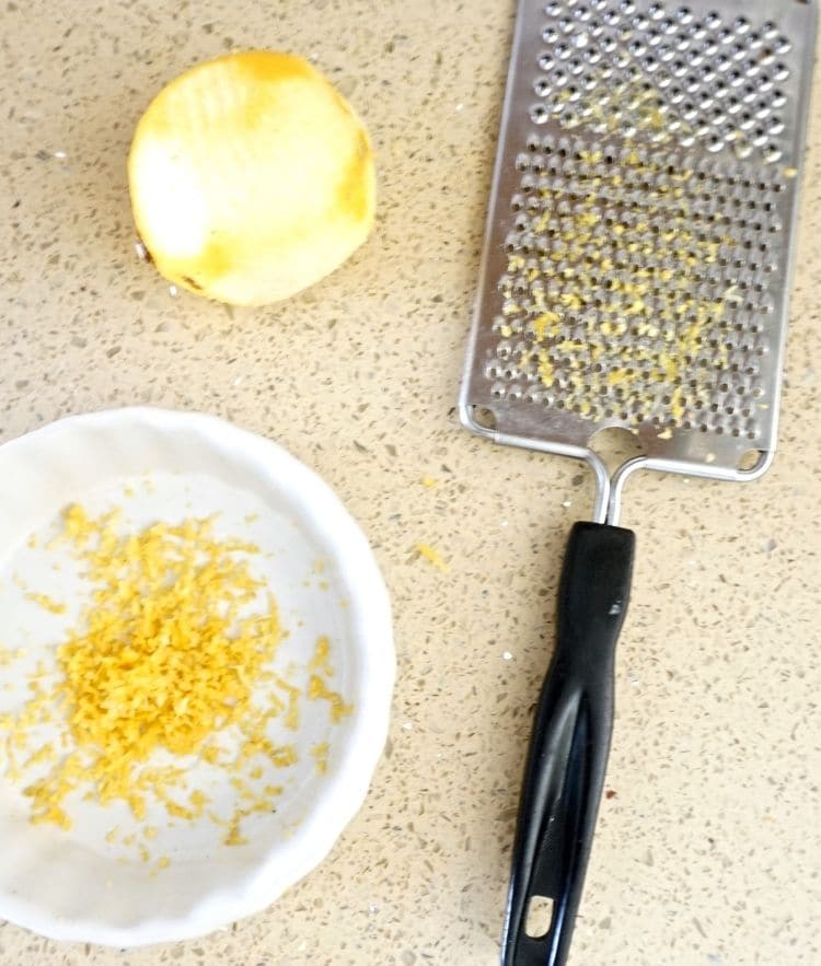 zesting lemon for sugar scrub