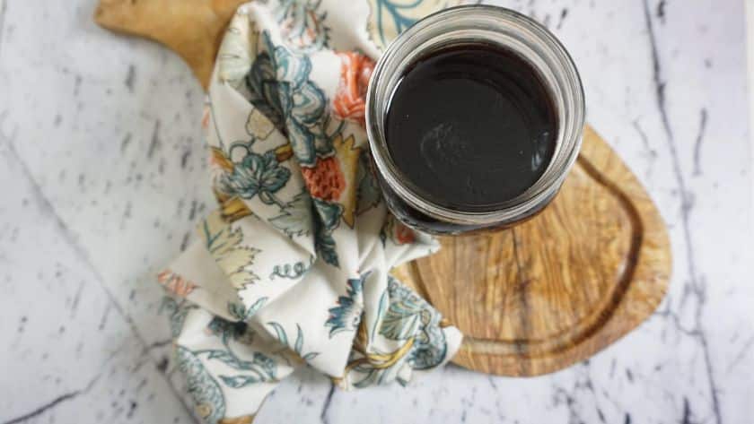 elderberry syrup in a jar