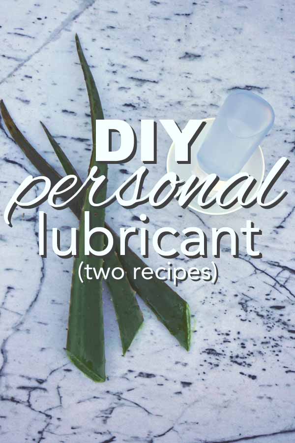 personal lubricant with pieces of aloe vera