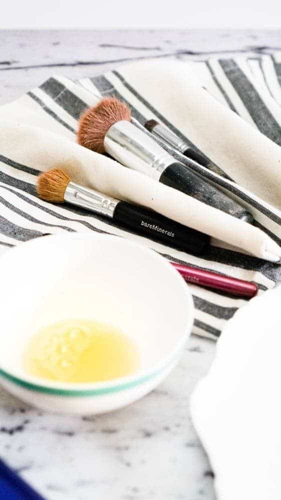 makeup brushes and cleaner