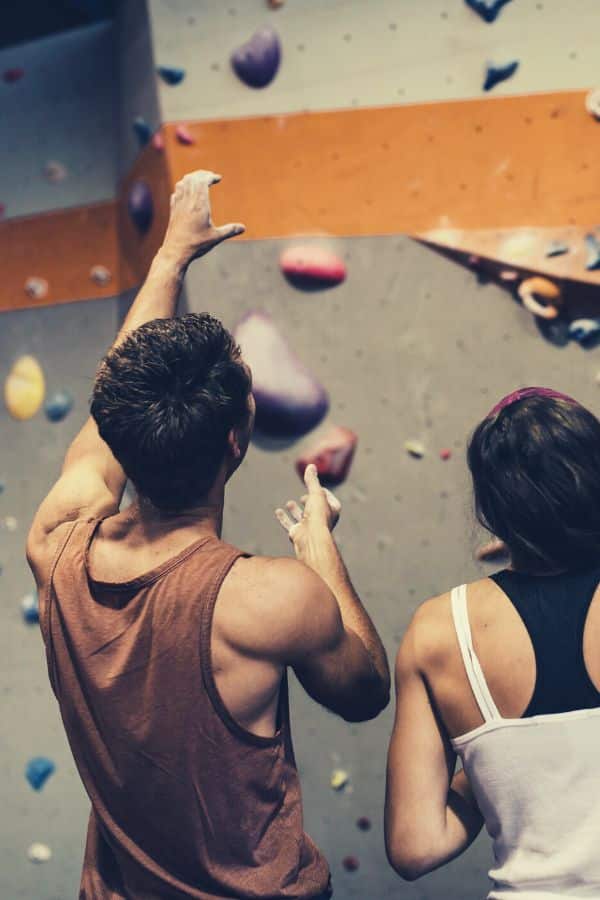 Rock climbing as an example of experience gifts for her.
