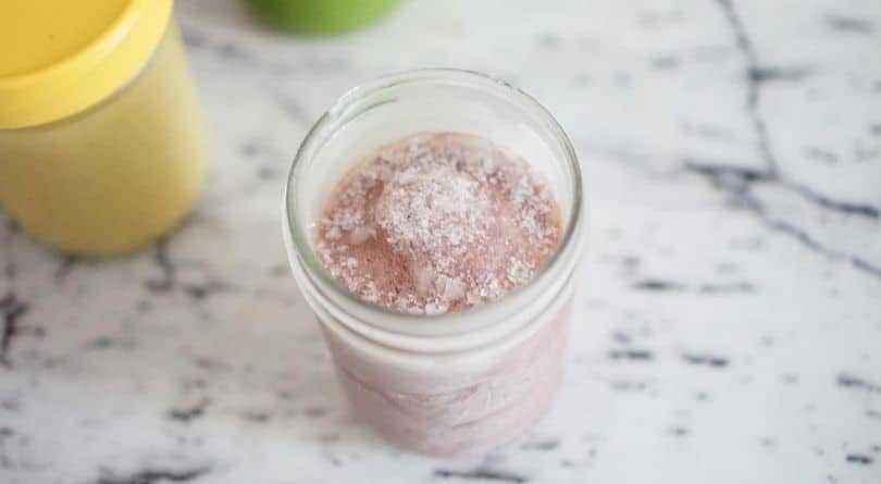 mason jars frozen with food