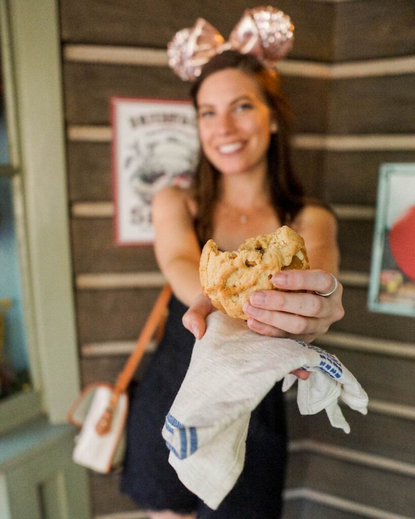 eating a cookie at disneyland