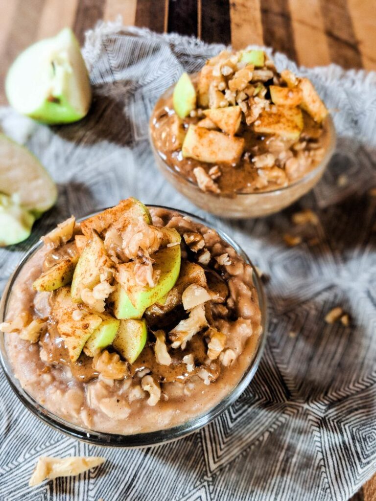 oats in bowls with apples