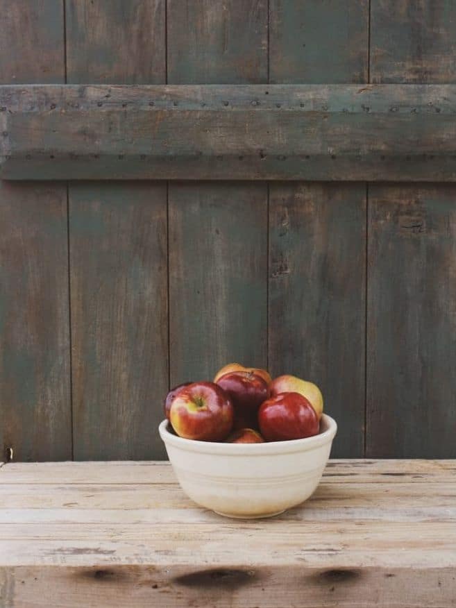 bowl with fresh apples