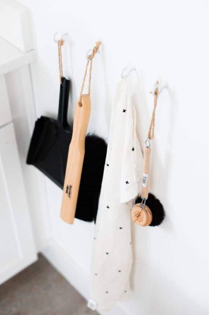 hanging cleaning supplies