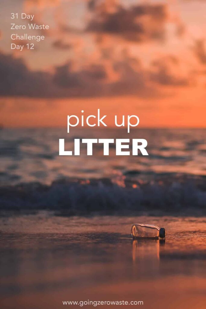 picking up litter