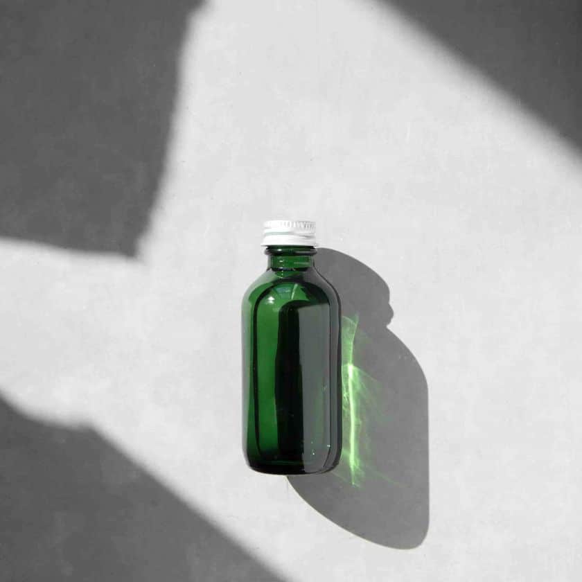 green glass bottle