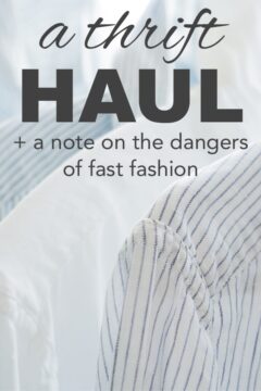 a thrift haul and a note on the dangers of fast fashion