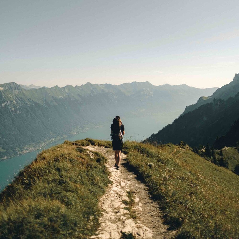 woman walking out in the wilderness