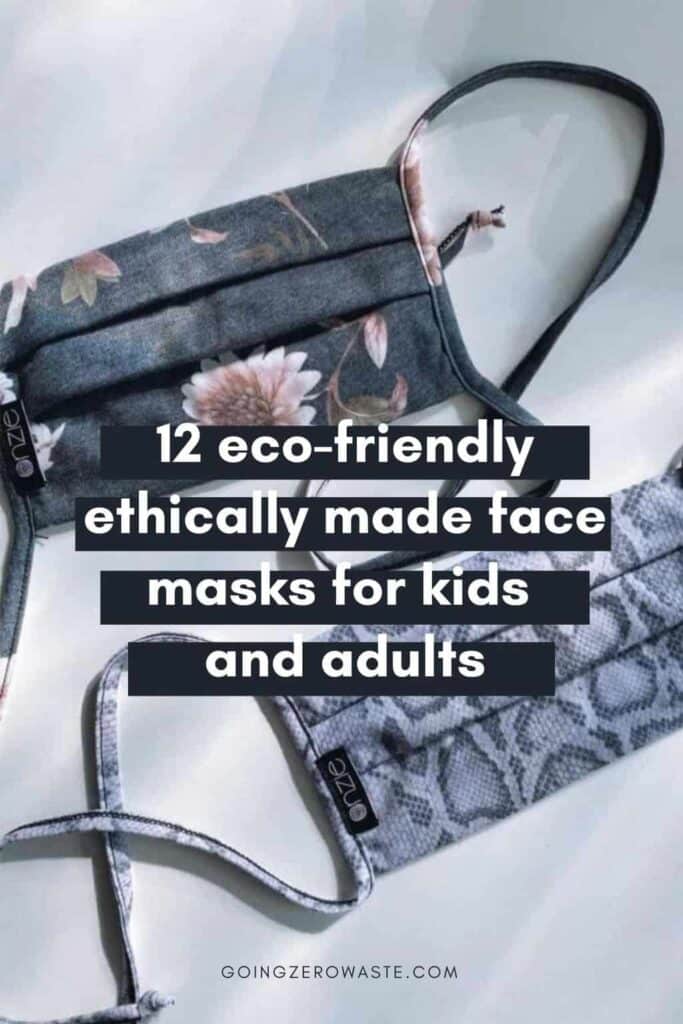 titled image (and shown): 12 eco-friendly ethically made face masks for kids and adults
