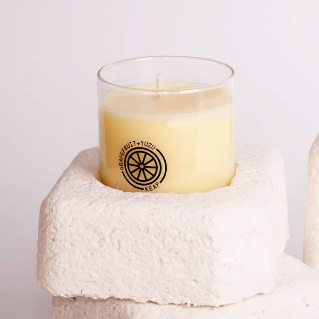 keap eco-friendly, zero waste, non-toxic candles in pretty jars