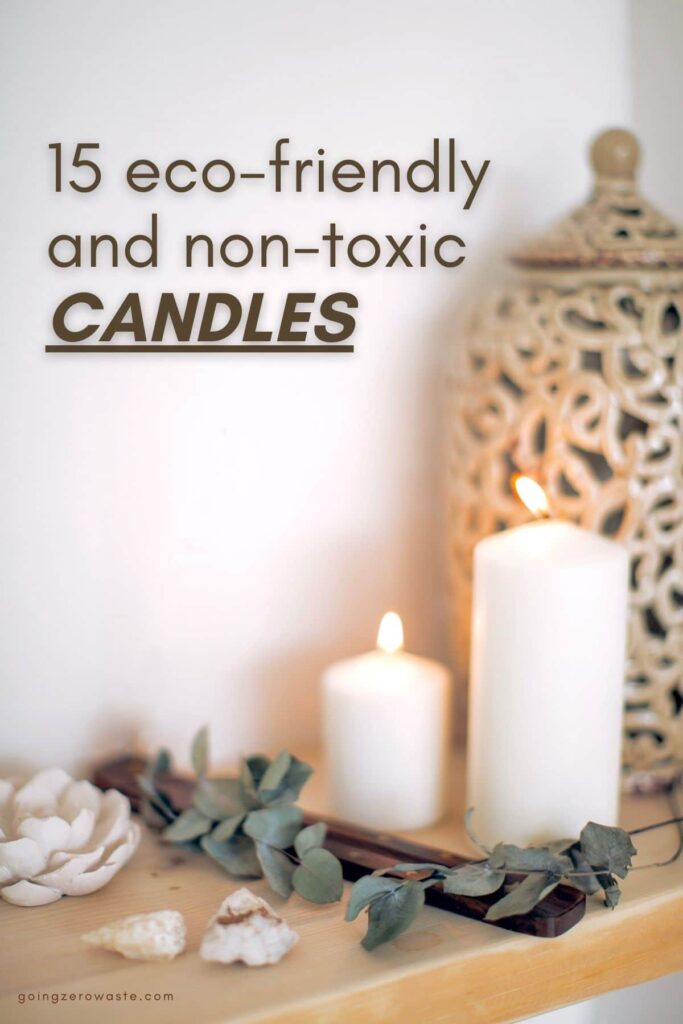 15 eco friendly, non toxic candles from www.goingzerowaste.com #candles #nontoxic #ecofriendly #sustainability 