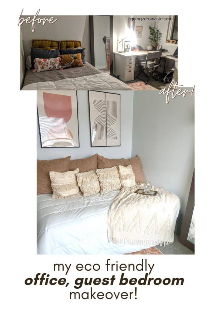 before and after of guest bedroom office combo