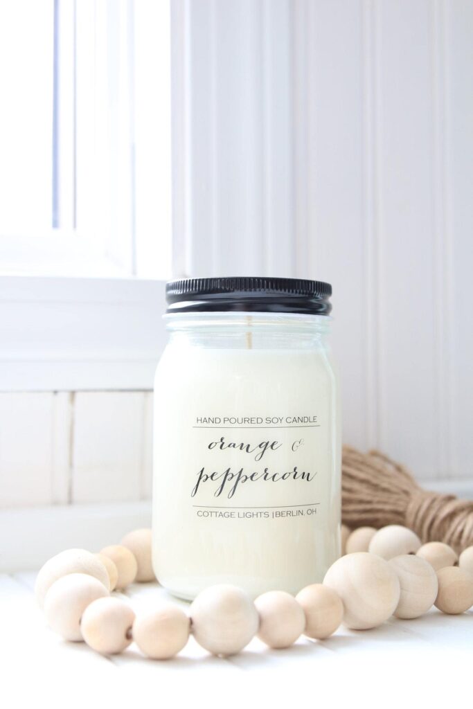 the white cottage co eco-friendly, zero waste, non-toxic candles in pretty jars