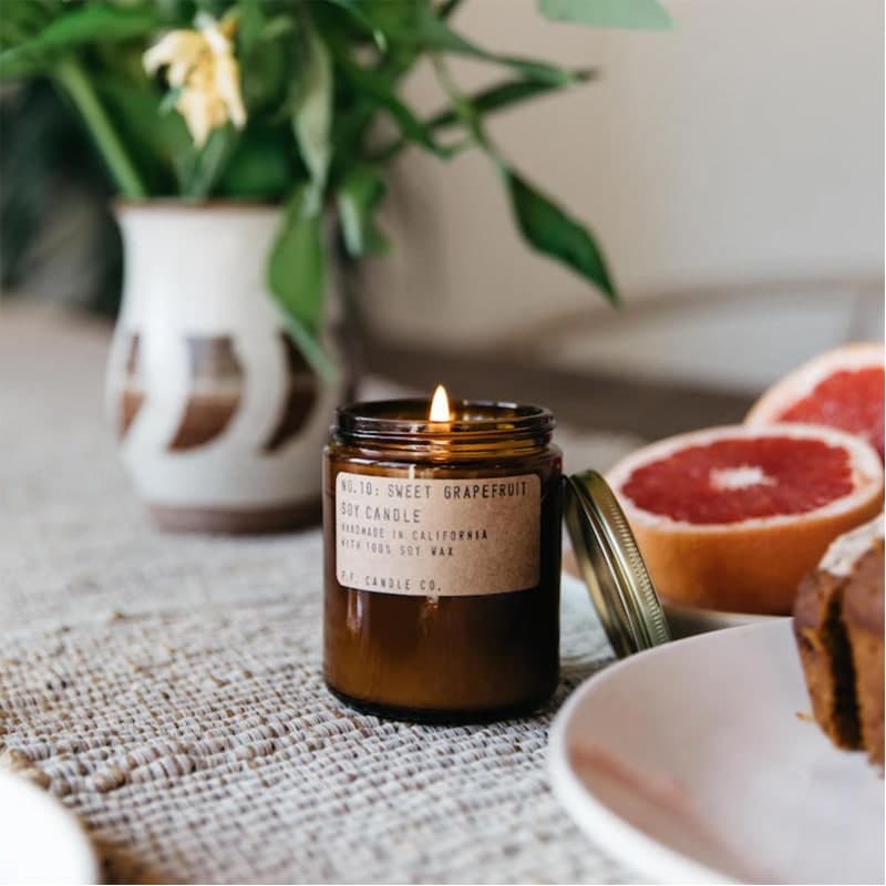 p.f. candle co eco-friendly, zero waste, non-toxic candles in pretty jars