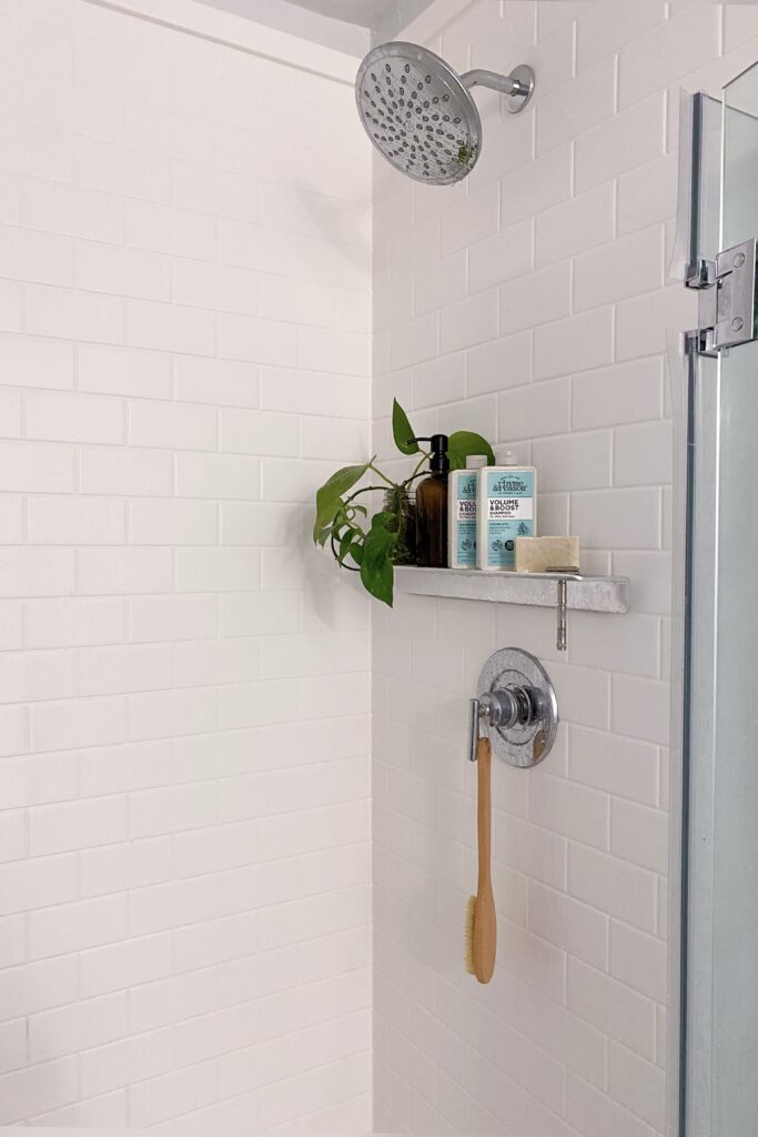 shower with zero waste shampoo