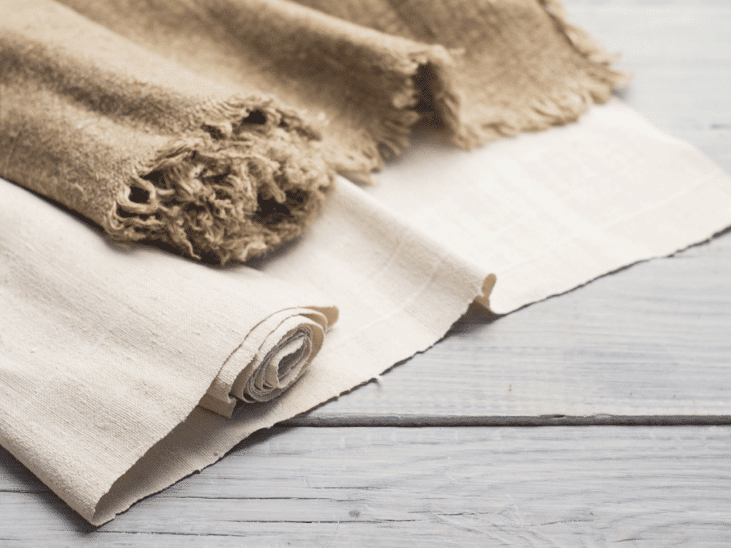 Image of cloth hemp fabric rolls