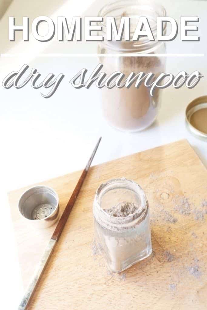 Homemade dry shampoo in a jar