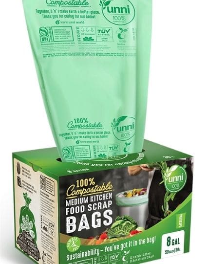 Stout EcoSafe-6400 Compostable Compost Bags, 13gal, Green