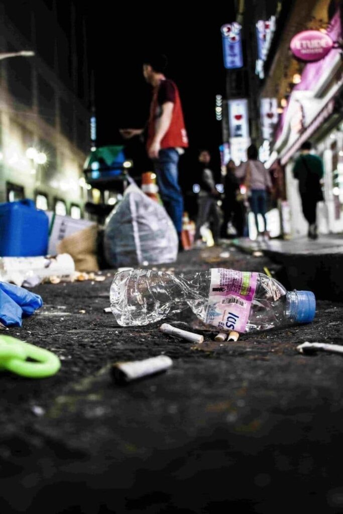 garbage on the side walk