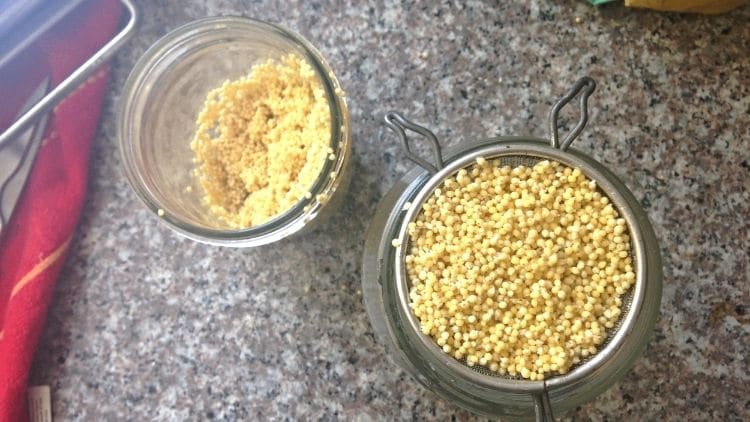 millet in mason jar