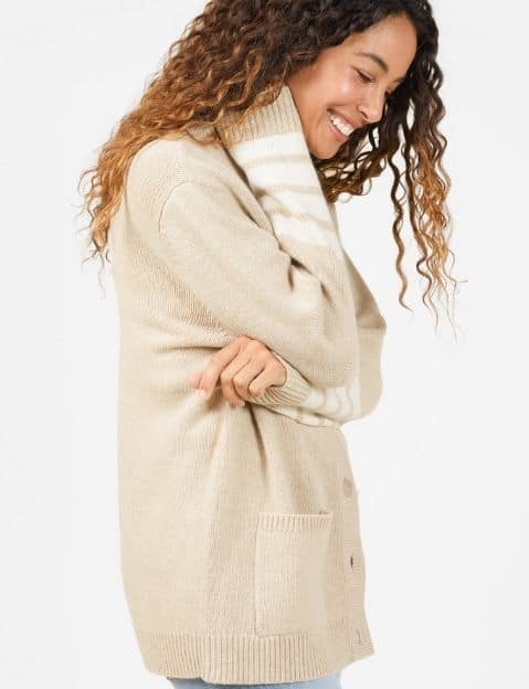 beige comfy eco friendly cardigan