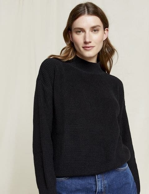 comfortable eco friendly sweater being worn by a woman