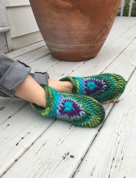 bright colored house slippers