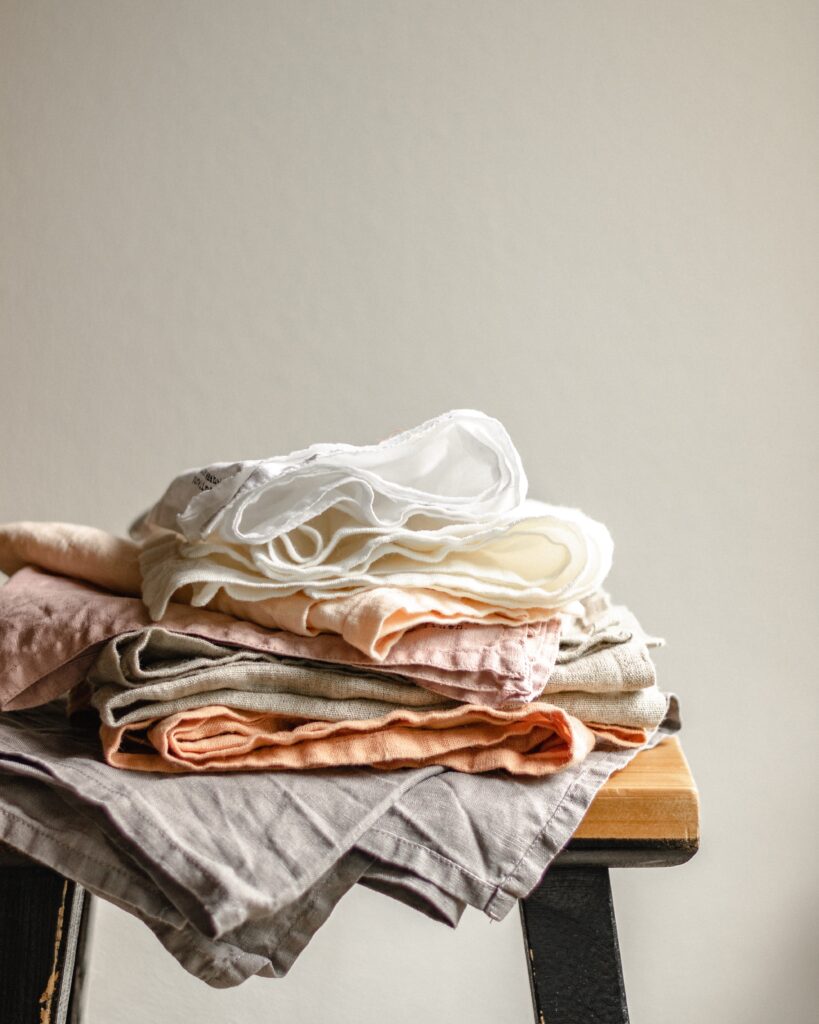 A pile of textiles in a post about how to find textile recycling near me