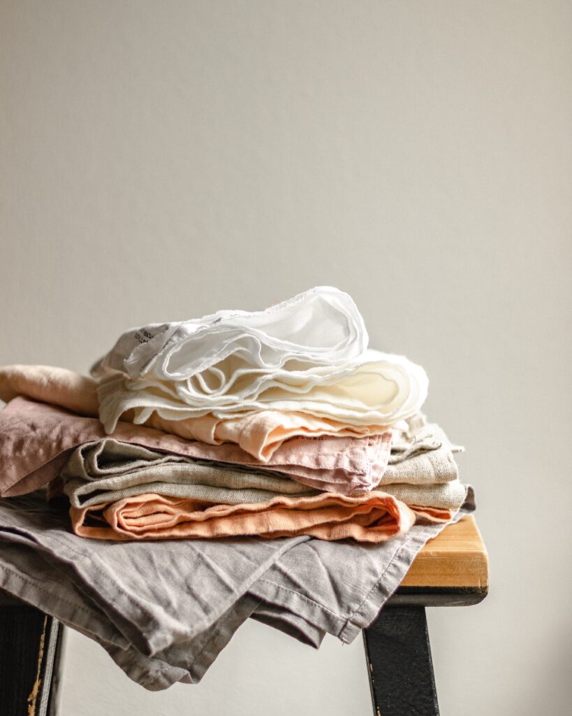 A pile of textiles in a post about how to find textile recycling near me 