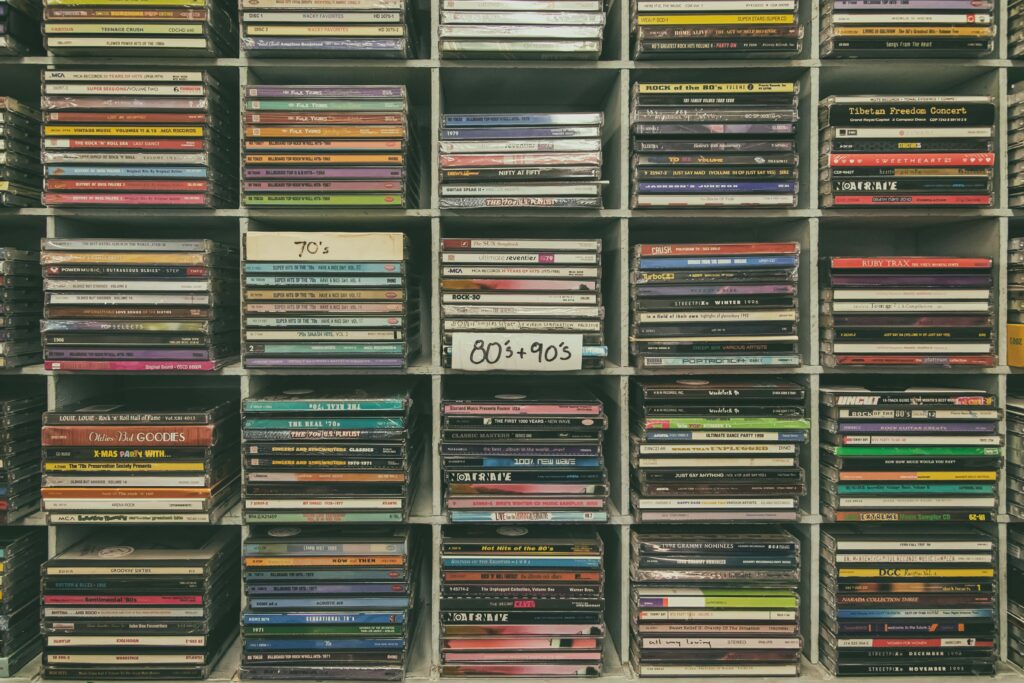 Stacks of CDs to illustrate what to do with CDs