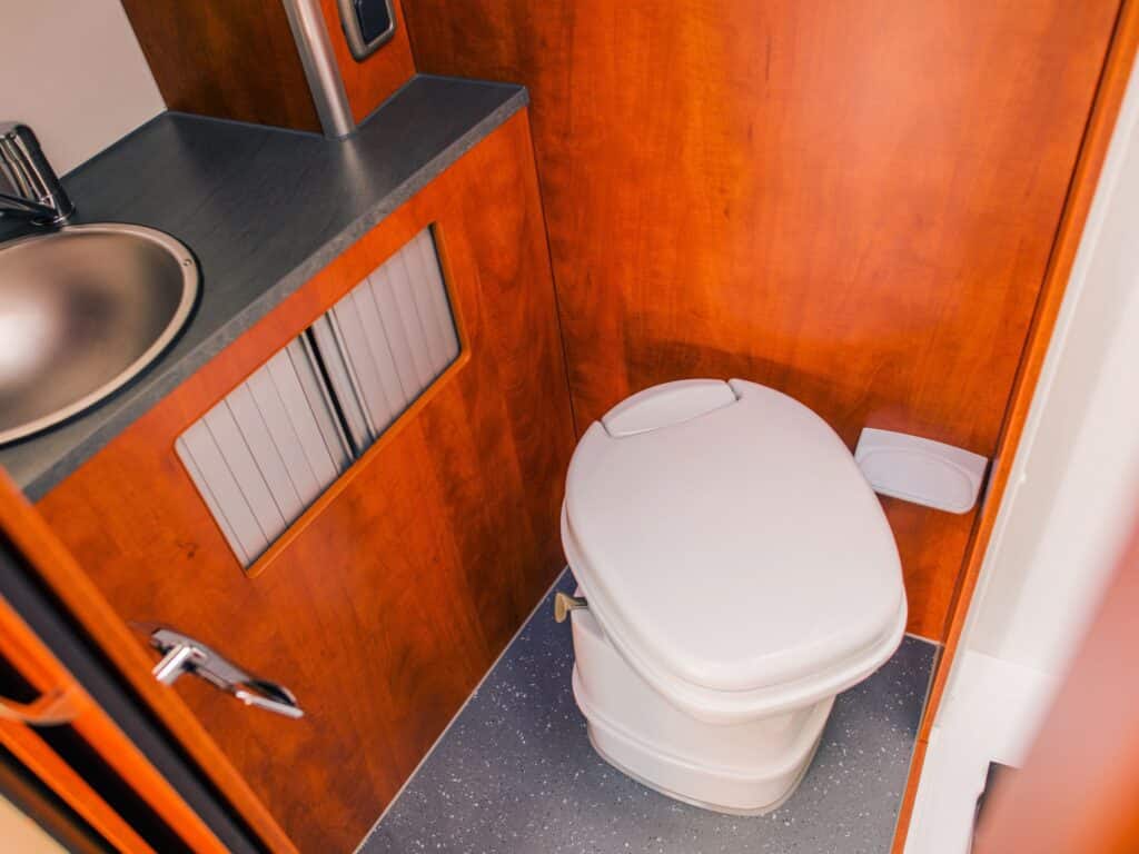 Photo of a compost toilet system